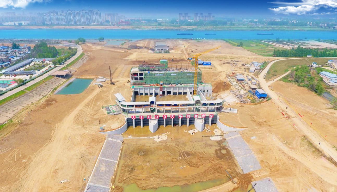 安徽水利蚌埠靚淮河龍子河口綜合樞紐布置工程。安徽建工集團供圖 安徽水利蚌埠靚淮河龍子河口綜合樞紐布置工程。安徽建工集團供圖